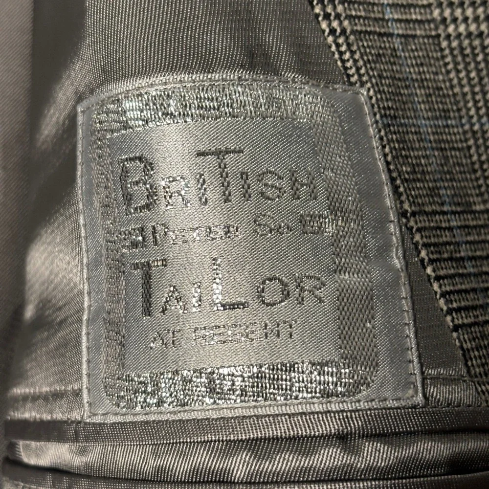 Billfox Rare Fibres London Men's Glen Plaid Suit 38R 36x30‎ Prince of Wales